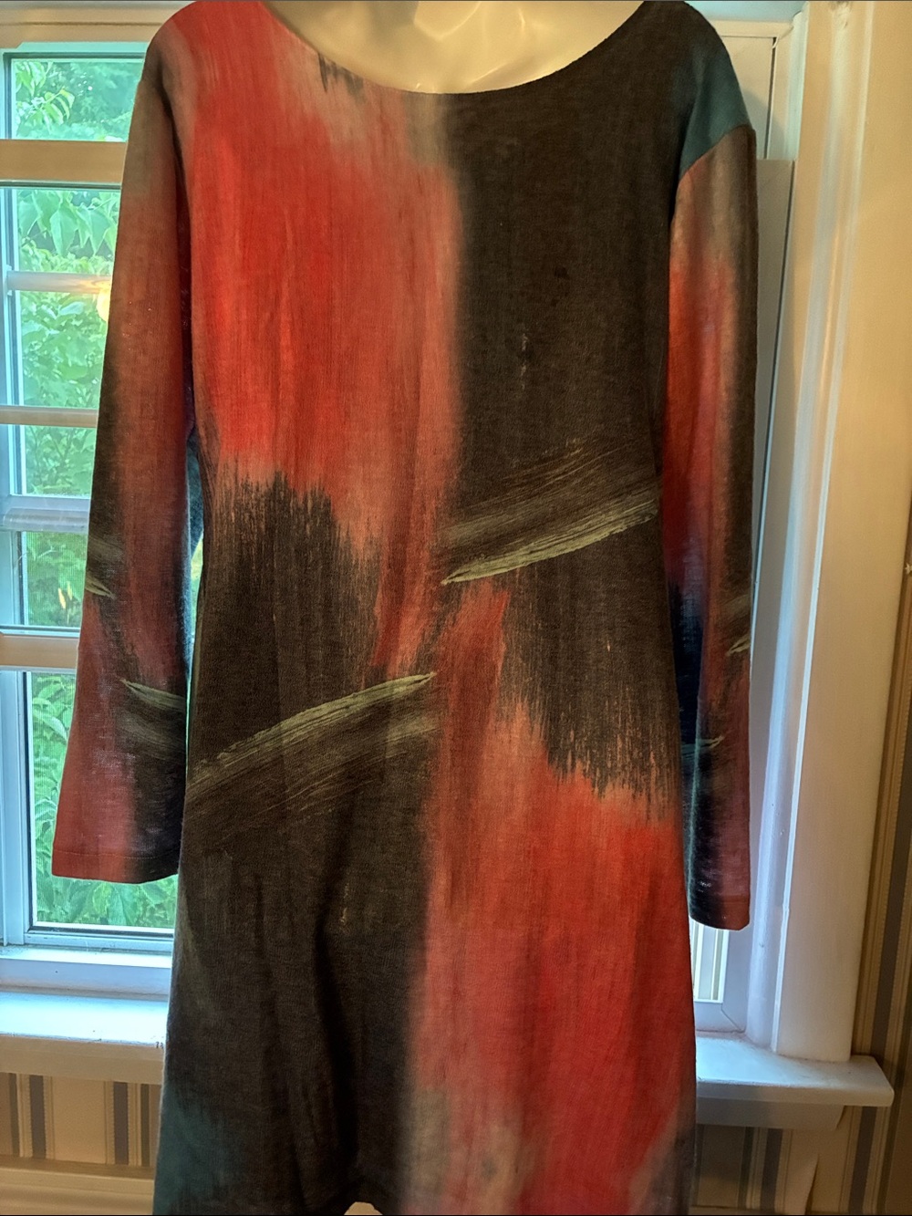Nally & Millie  Lined Abstract Brushstroke Midi Dress in Gorgeous Colors Size L